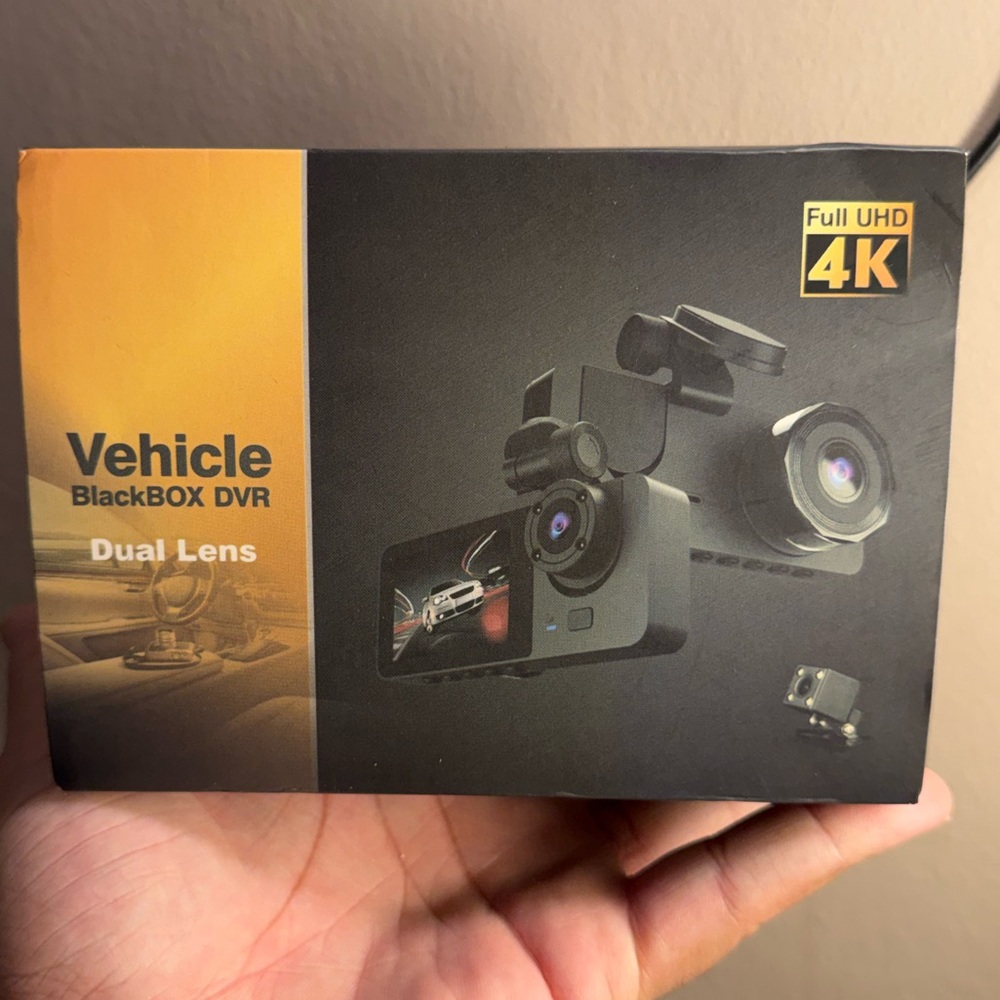 4K Dual Lens Vehicle BlackBox DVR Dash Cam - Black